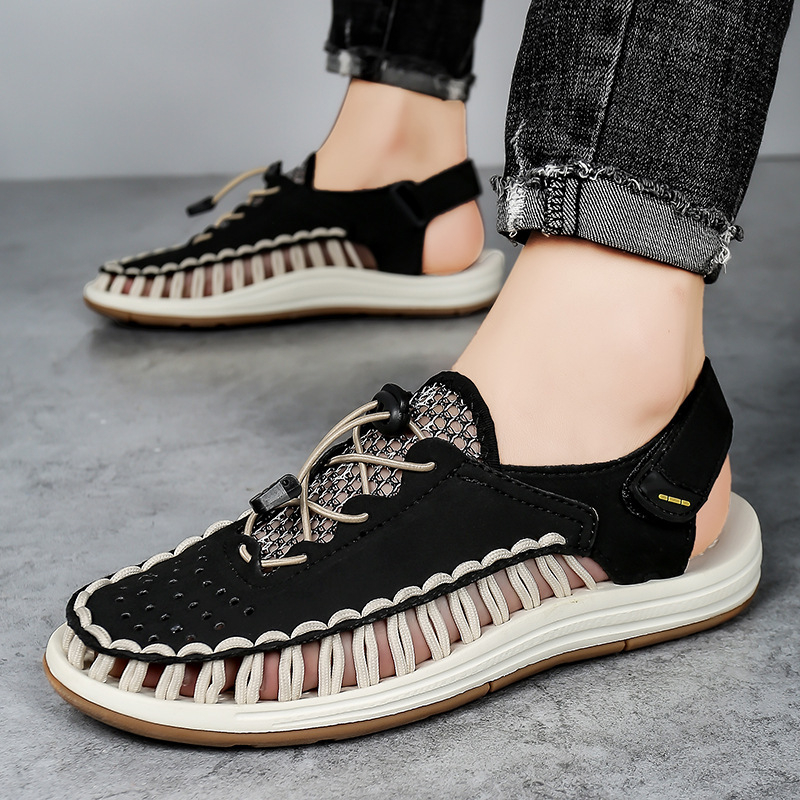 Muške Slip-On sandale s gornjim dijelom od superfiber, MD potplat, prozračne dišuće, zatvorenim prstima, za uzrast 18-40 godina