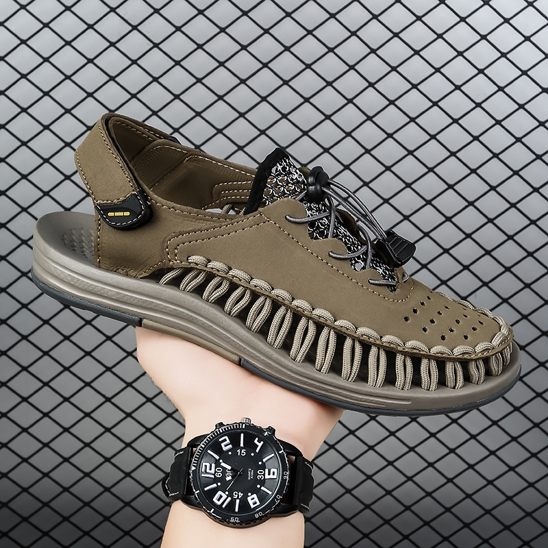 Muške Slip-On sandale s gornjim dijelom od superfiber, MD potplat, prozračne dišuće, zatvorenim prstima, za uzrast 18-40 godina
