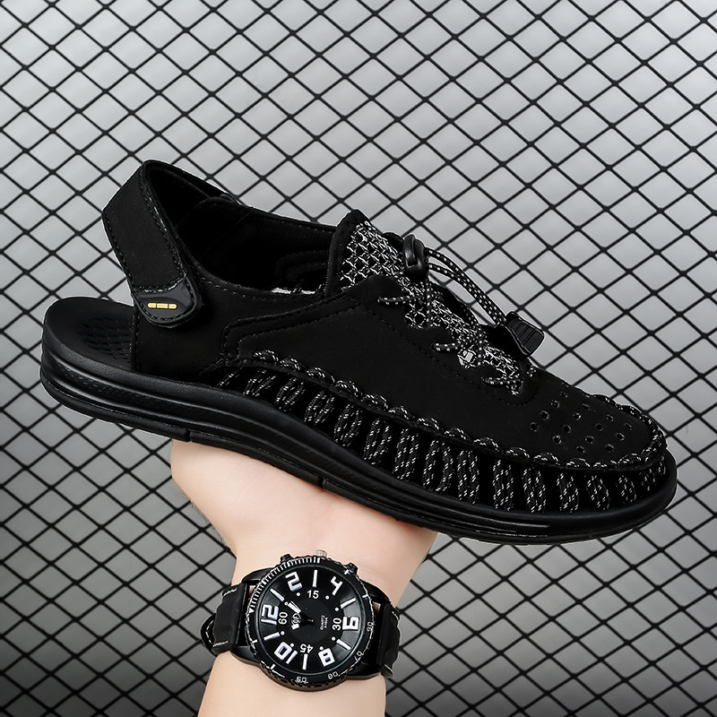 Muške Slip-On sandale s gornjim dijelom od superfiber, MD potplat, prozračne dišuće, zatvorenim prstima, za uzrast 18-40 godina
