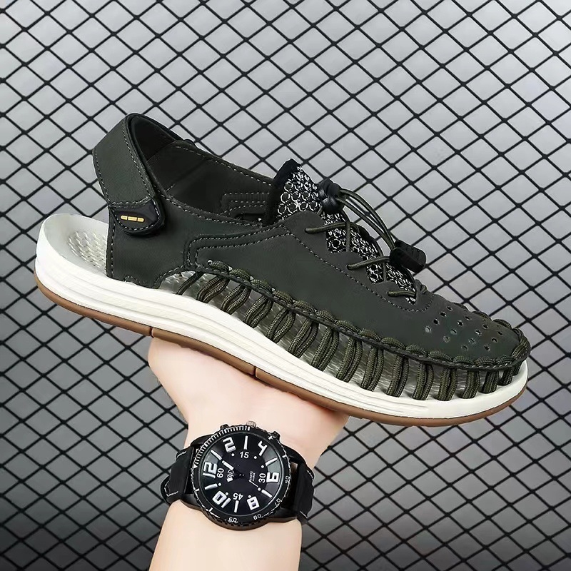 Muške Slip-On sandale s gornjim dijelom od superfiber, MD potplat, prozračne dišuće, zatvorenim prstima, za uzrast 18-40 godina