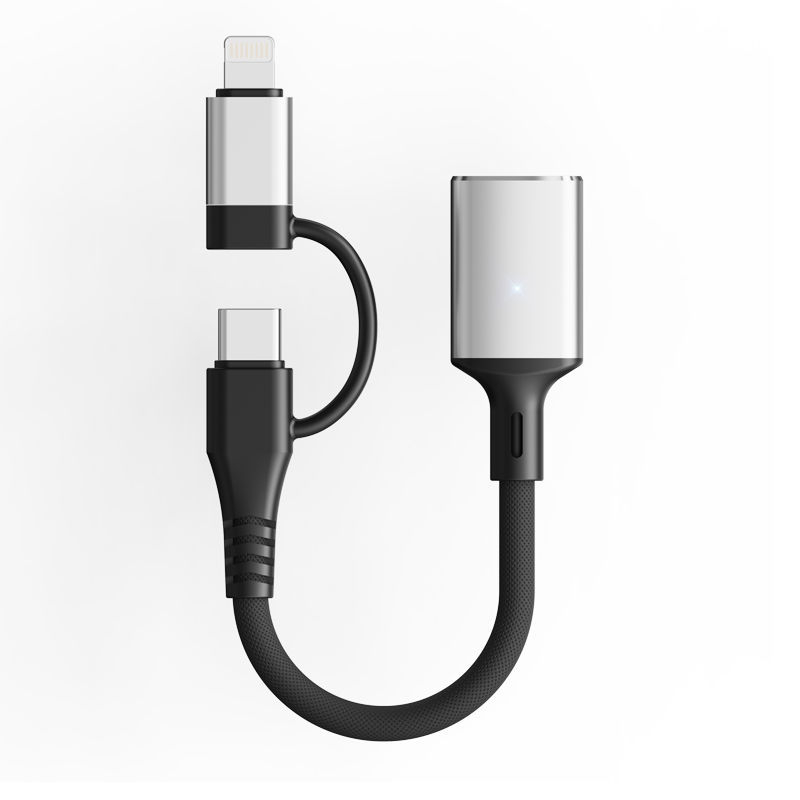OTG adapter kabel Type-C, 2-u-1 konverter USB flash diska i čitač kartica, marka Sen dasheng, model Otg adapter cable, univerzalna kompatibilnost