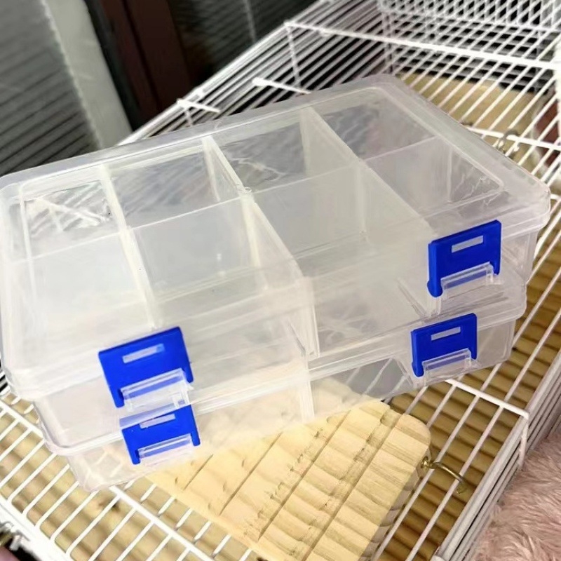 Kutija za pohranu u prostoru između sjedala s izvadnim pregradama, prozirni čvrsti PP plast, organizator vijaka i malih dijelova, kapacitet 2 L