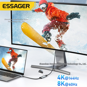HDMI към Type-C адаптер, 8K поддръжка, ESSAGER Clear Series, без външно захранване, USB-C интерфейс
