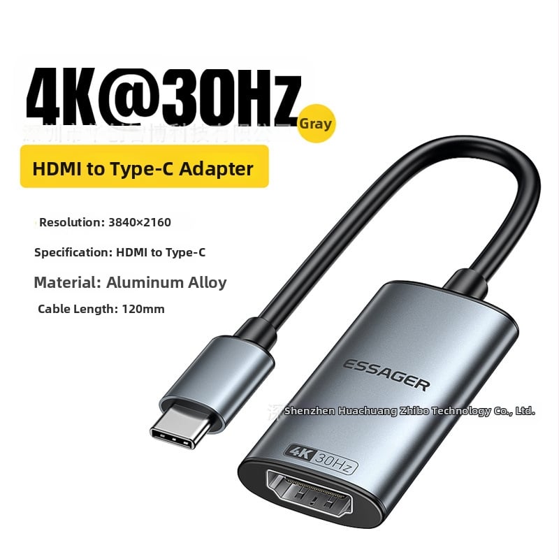 HDMI към Type-C адаптер, 8K поддръжка, ESSAGER Clear Series, без външно захранване, USB-C интерфейс