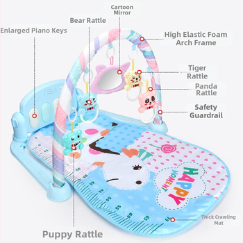 Dječja aktivna gimnastika s pedalnim klavirom i razvojnim ćebetom za bebe 0–12 mjeseci, plastična igračka
