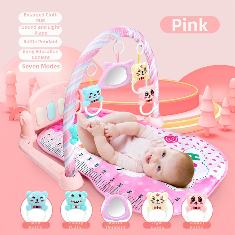 Dječja aktivna gimnastika s pedalnim klavirom i razvojnim ćebetom za bebe 0–12 mjeseci, plastična igračka