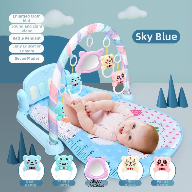 Dječja aktivna gimnastika s pedalnim klavirom i razvojnim ćebetom za bebe 0–12 mjeseci, plastična igračka