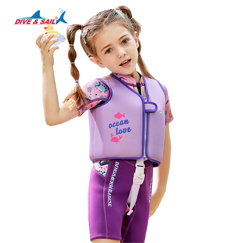 DIVESAIL Gyerek mentőmellény — Neoprén-Nylon keverék, EPE úszóhab, licencelt magánmárka