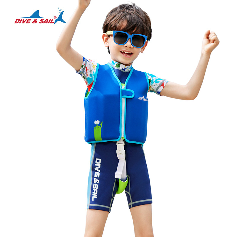 DIVESAIL Gyerek mentőmellény — Neoprén-Nylon keverék, EPE úszóhab, licencelt magánmárka