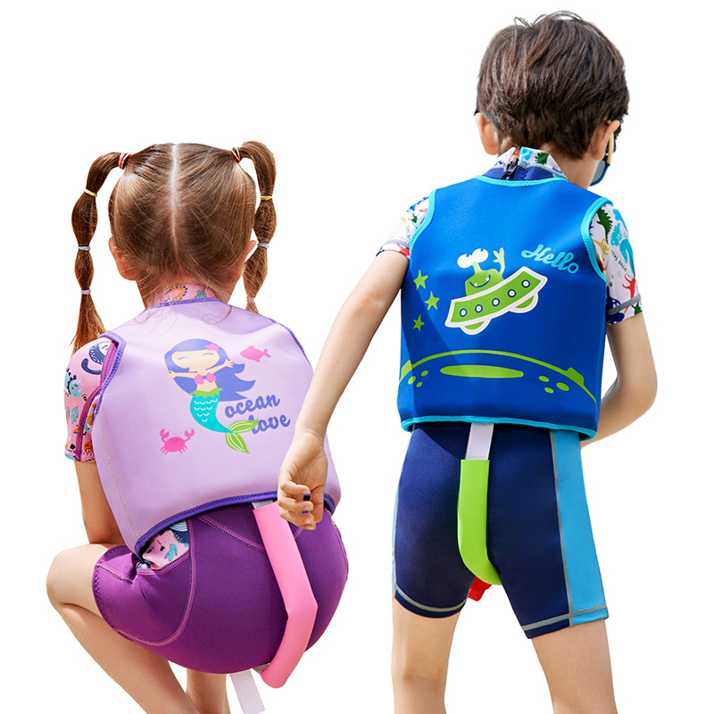 DIVESAIL Gyerek mentőmellény — Neoprén-Nylon keverék, EPE úszóhab, licencelt magánmárka