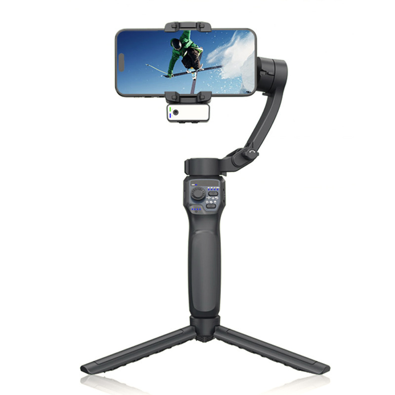 Ръчен стабилизатор за мобилен телефон с три оси и лицево проследяване (подсветка, Bluetooth, неръждаема стомана)