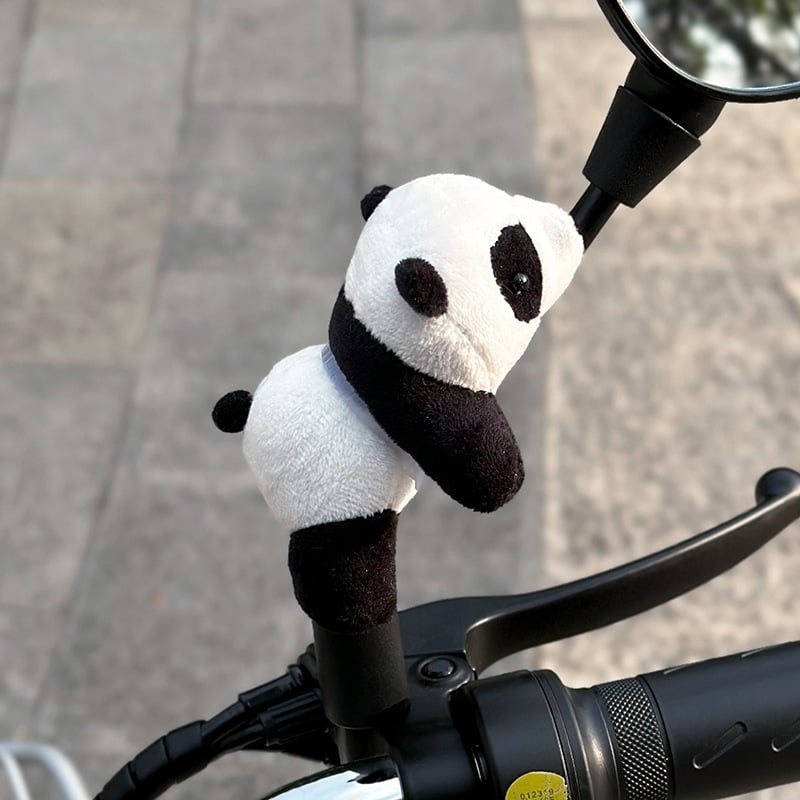 Λούτρινο panda διακοσμητικό αυτοκινήτου για αυτοκίνητα, μοτοσικλέτες και ποδήλατα — ύφασμα, στυλ καρτούν, διακόσμηση