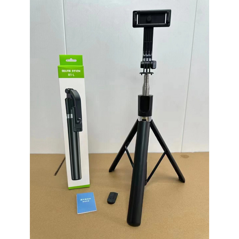 Селфи стика със светлина и Bluetooth дистанционно, тринога за пътуване и на открито, пластмасова конструкция