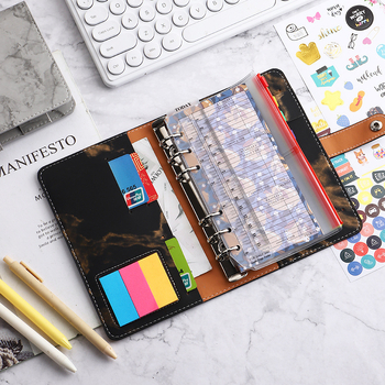 Loose-leaf binder s mramornim PU kožnim omotom – planer/dnevnik, Forest papir, 120 gsm, model YMX-013-Marble Leather Notebook