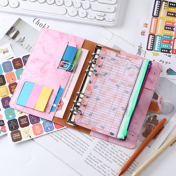 Loose-leaf binder s mramornim PU kožnim omotom – planer/dnevnik, Forest papir, 120 gsm, model YMX-013-Marble Leather Notebook