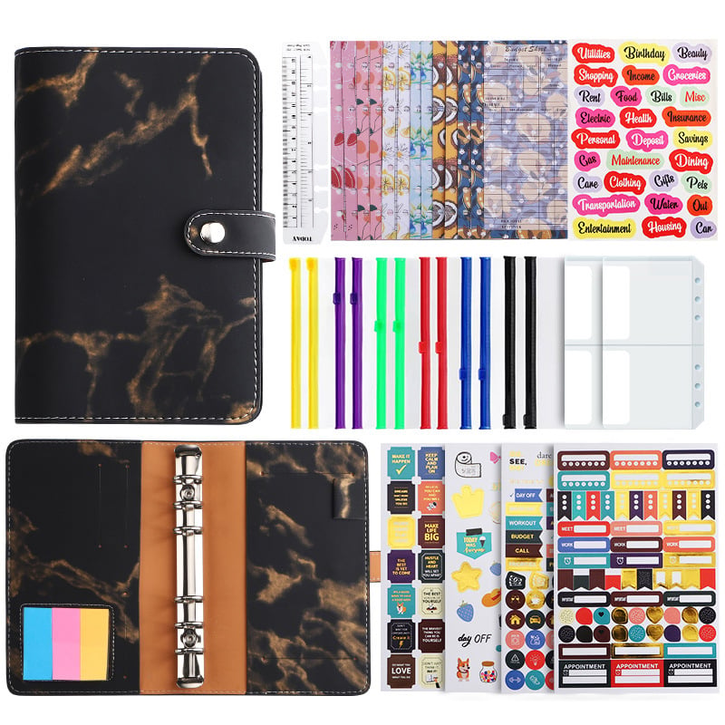 Loose-leaf binder s mramornim PU kožnim omotom – planer/dnevnik, Forest papir, 120 gsm, model YMX-013-Marble Leather Notebook