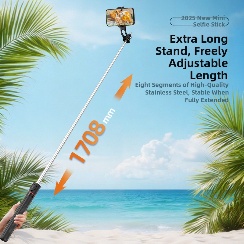 X2020D Bluetooth Selfie Tyč s Tripodom, ABS+Nerezová oceľ, Univerzálna kompatibilita, Čistá hmotnosť 273 g