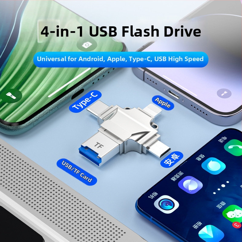 OTG adaptér 3 v 1 pre Apple smartfóny s USB-C rozhraním (Model: Three-in-one adapter, Kód: A)