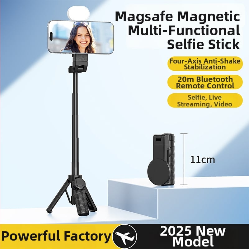 Mini magnetski selfie štap s Bluetooth daljinskim upravljanjem, teleskopski držač za telefon, MagSafe držač