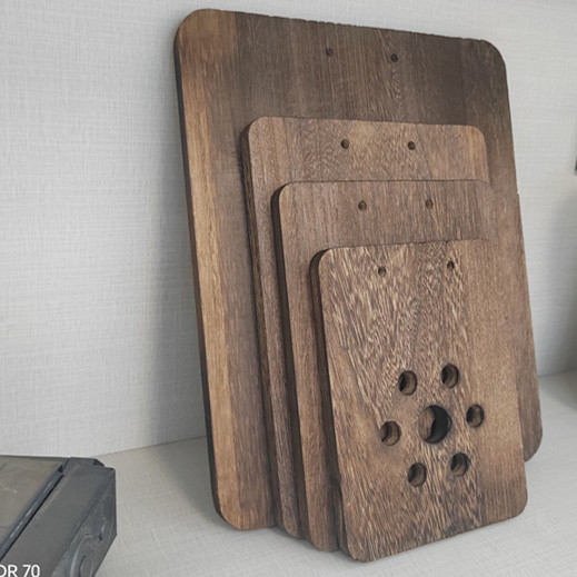 Drveni zidni panel za sadnju paprati s jelenjim rogovima, karbonizirano drvo | Materijal: Wutong drvo | Namjena: sadnja paprati