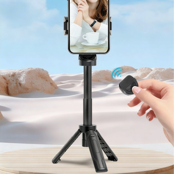 Селфи стик за мобилен телефон с Bluetooth, дистанционно управление, телескопичен сгъваем трипод, пластмасов корпус, поддържа персонализация