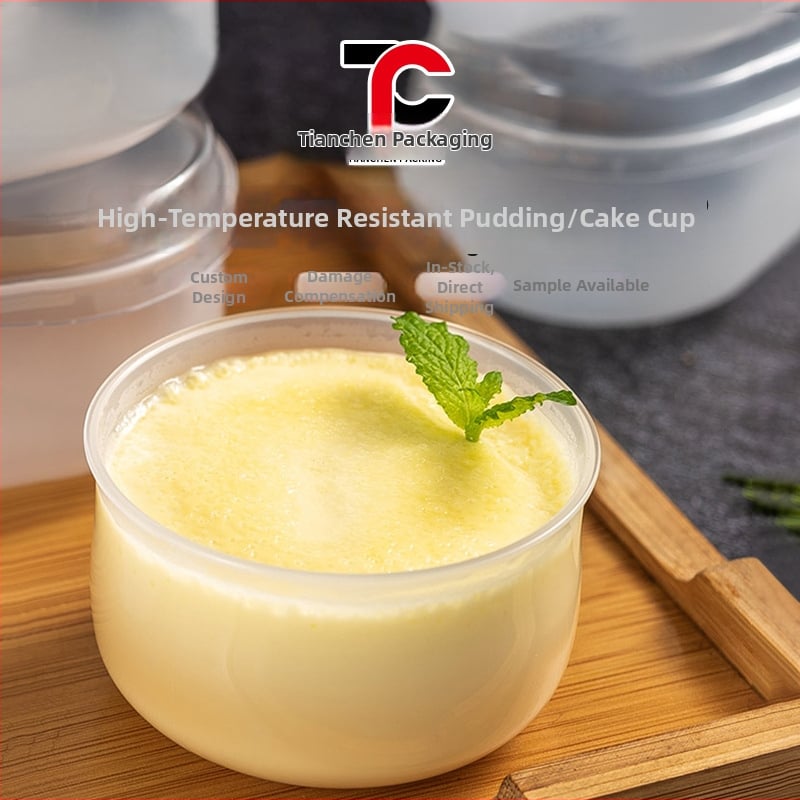 Puding čašica s poklopcem, PP plast, otporna na visoke temperature, prehrambena kvaliteta, pakiranje deserta