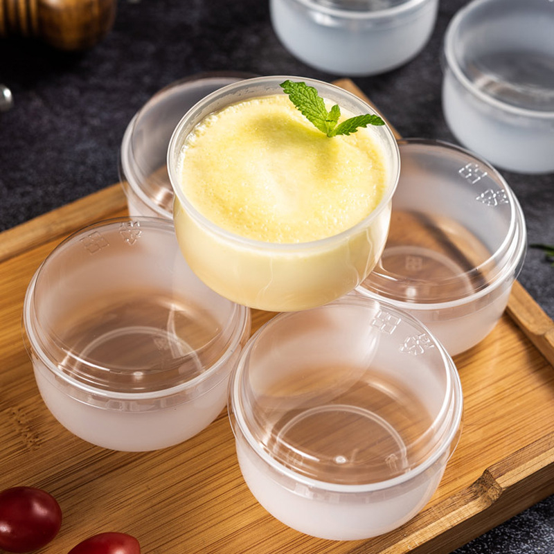 Puding čašica s poklopcem, PP plast, otporna na visoke temperature, prehrambena kvaliteta, pakiranje deserta