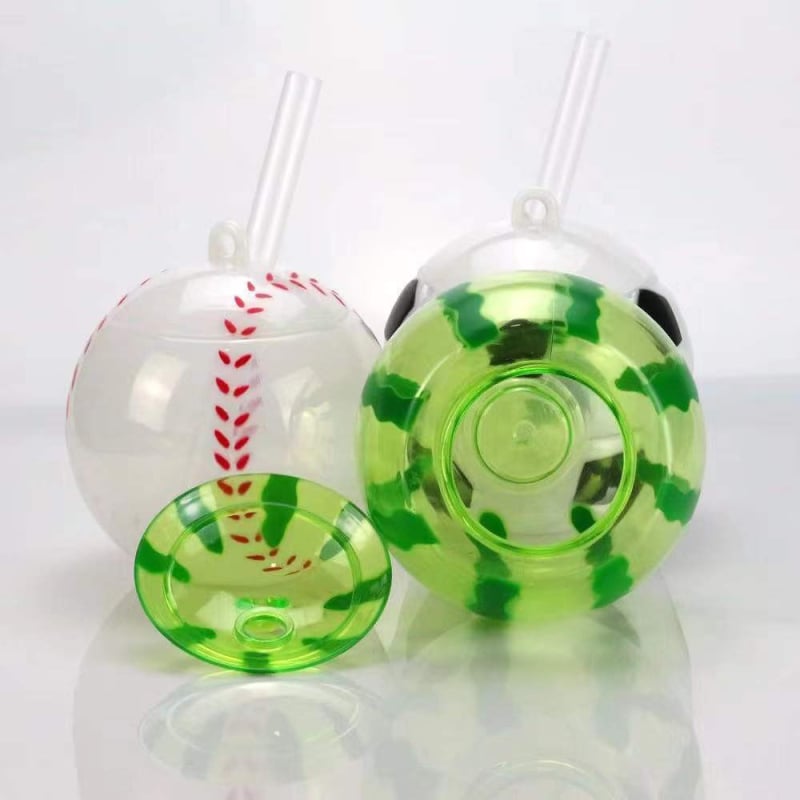 PET 400 ml boca za napitke s LED osvjetljenjem – okruglog oblika: nogomet, lubenica, baseball; s poklopcem, sitotisak logotipa, prilagodljivo