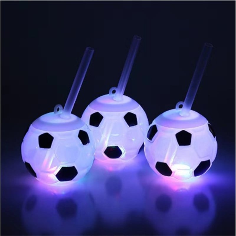 PET 400 ml boca za napitke s LED osvjetljenjem – okruglog oblika: nogomet, lubenica, baseball; s poklopcem, sitotisak logotipa, prilagodljivo