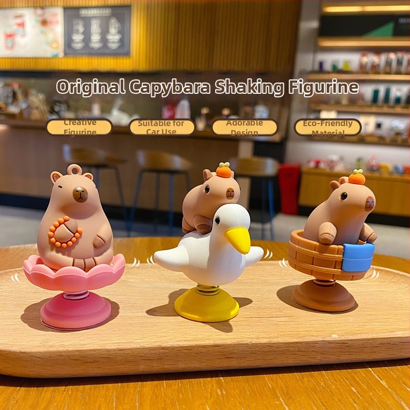 Tang Yi PVC Capybara Cartoon Ornament pentru consola centrală a mașinii și decor pentru bicicletă/EV; Personalizare disponibilă