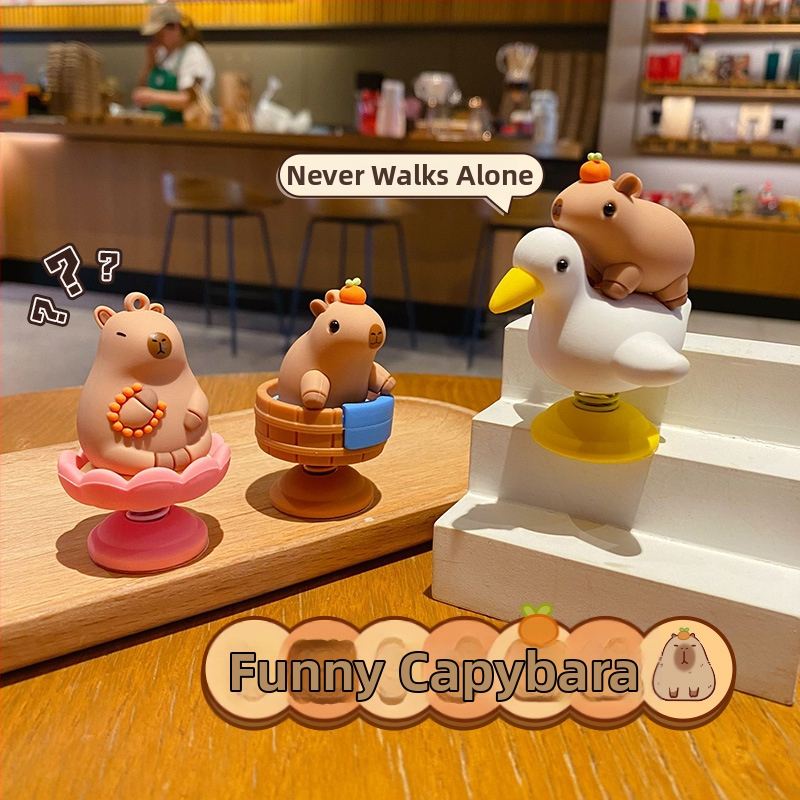 Tang Yi PVC Capybara Cartoon Ornament pentru consola centrală a mașinii și decor pentru bicicletă/EV; Personalizare disponibilă