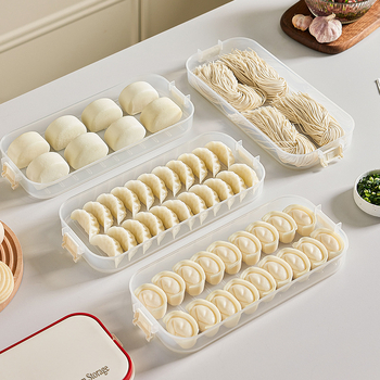 Plastična kutija za pohranu tanjura za knedle s višeslojnom pravokutnom pladnjem, dug dizajn, model 8106, 1 kom