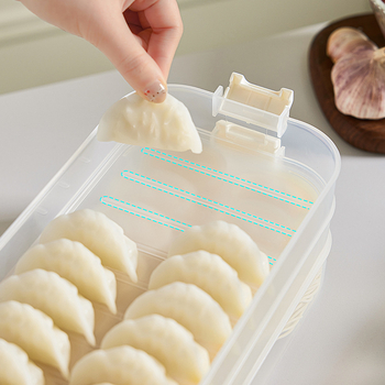 Plastična kutija za pohranu tanjura za knedle s višeslojnom pravokutnom pladnjem, dug dizajn, model 8106, 1 kom