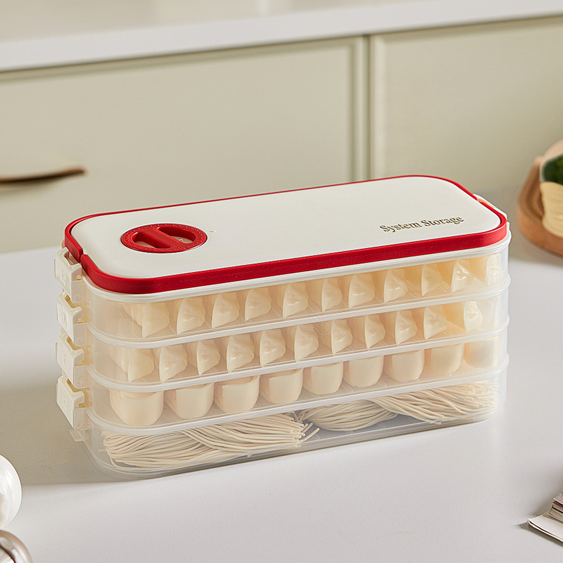 Plastična kutija za pohranu tanjura za knedle s višeslojnom pravokutnom pladnjem, dug dizajn, model 8106, 1 kom