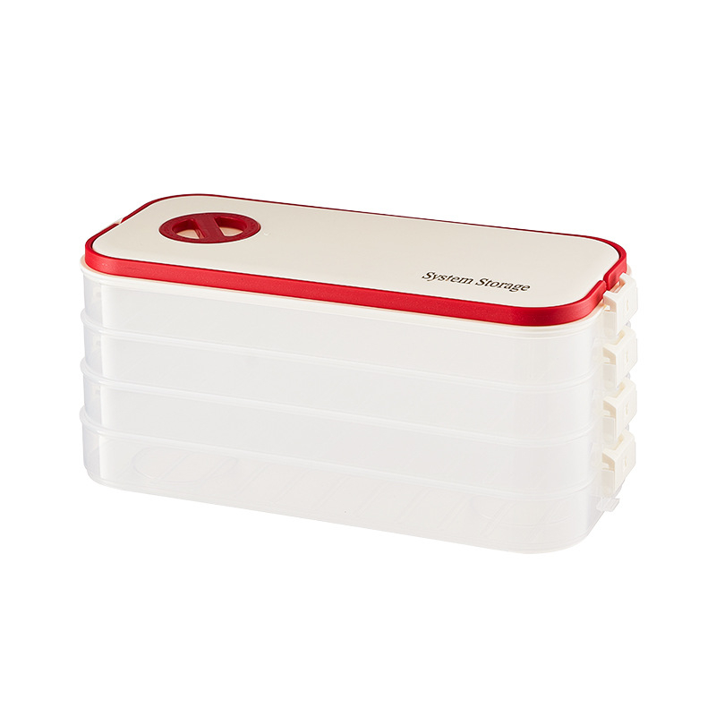 Plastična kutija za pohranu tanjura za knedle s višeslojnom pravokutnom pladnjem, dug dizajn, model 8106, 1 kom