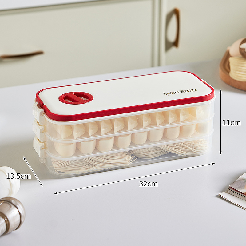 Plastična kutija za pohranu tanjura za knedle s višeslojnom pravokutnom pladnjem, dug dizajn, model 8106, 1 kom