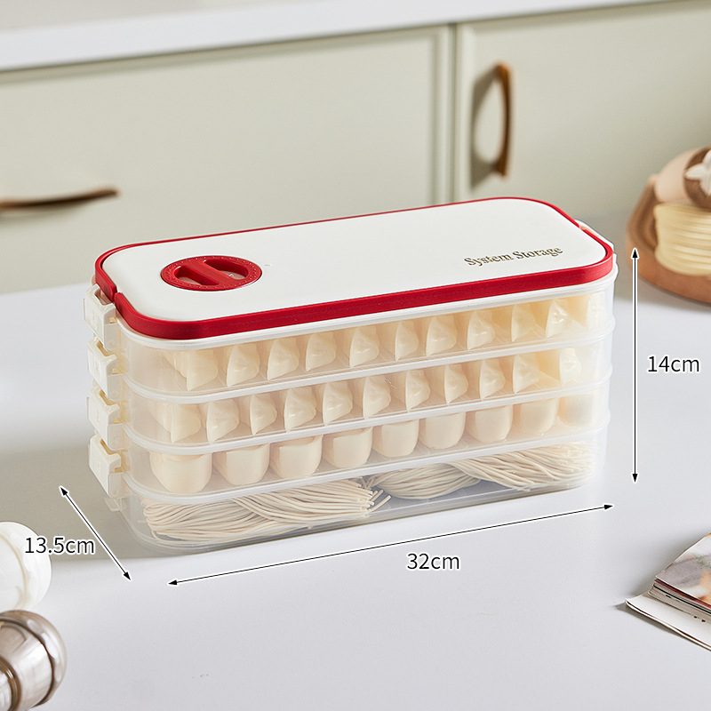 Plastična kutija za pohranu tanjura za knedle s višeslojnom pravokutnom pladnjem, dug dizajn, model 8106, 1 kom