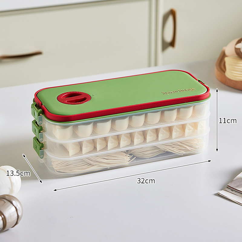 Plastična kutija za pohranu tanjura za knedle s višeslojnom pravokutnom pladnjem, dug dizajn, model 8106, 1 kom