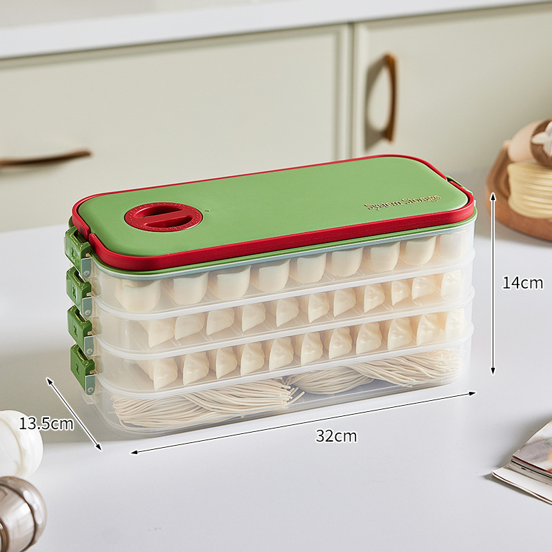 Plastična kutija za pohranu tanjura za knedle s višeslojnom pravokutnom pladnjem, dug dizajn, model 8106, 1 kom