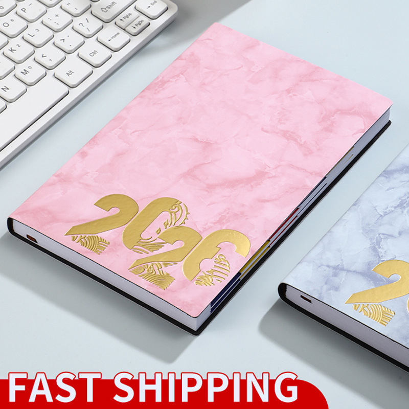 Bilježnica s mramornim uzorkom, 365-dnevni plan, 180 stranica, 80 GSM forest papir, kožna imitacija naslovnice