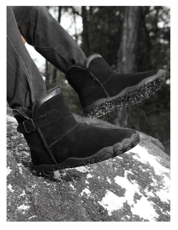 Unisex zimske čizme za vanjsku uporabu, protuklizna gumena potplat, debeli topli podstavek, srednja visina čizme, PU gornji dio