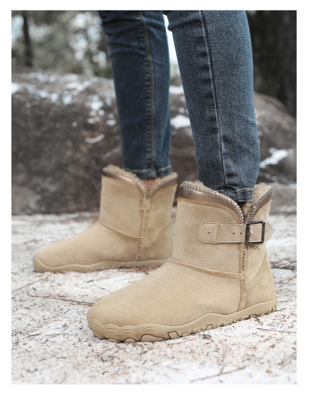 Unisex zimske čizme za vanjsku uporabu, protuklizna gumena potplat, debeli topli podstavek, srednja visina čizme, PU gornji dio