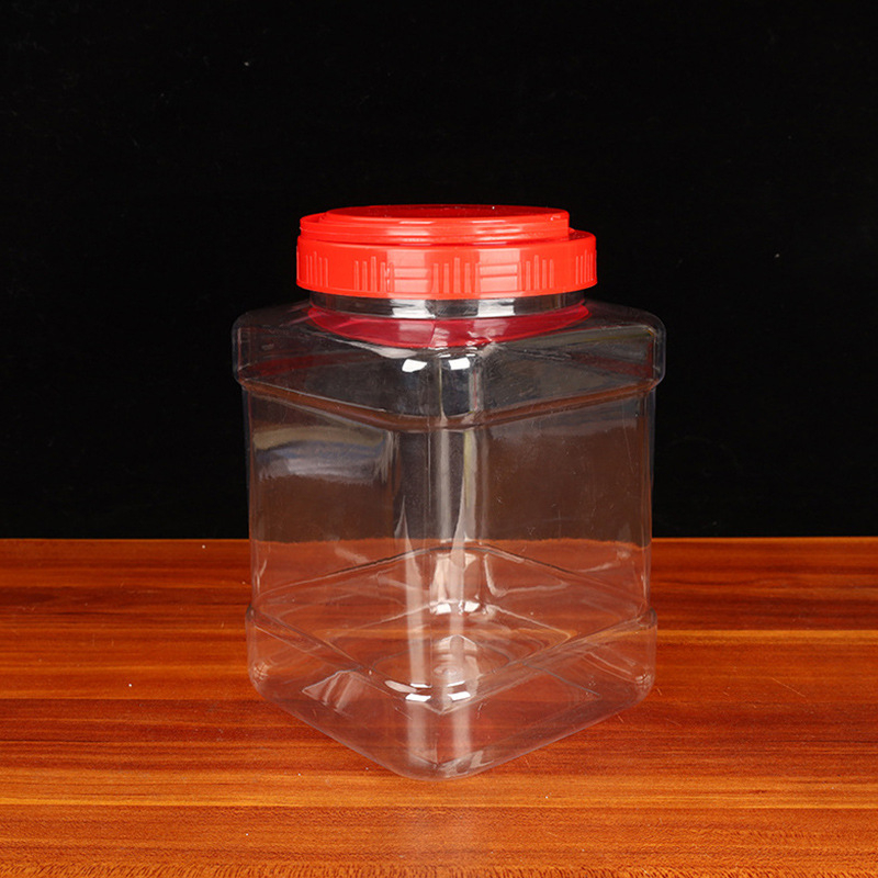 Kvadratna boca za med, PET plast, s poklopcem; općenito pakiranje, Marka Like Yang Plastic Industry, Podrijetlo: Xuchang, Henan, Kina.