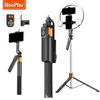 L6S Bluetooth selfie tyč s LED osvetlením – hliníková zliatina, ručný stabilizátor a diaľkové ovládanie