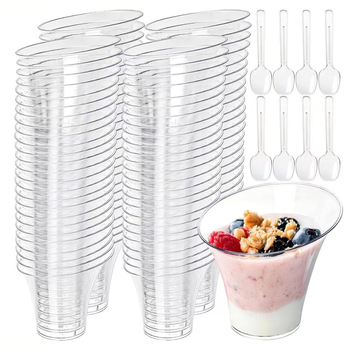 Okrugla plastična čašica za mousse, pogodna za hladna pića i deserte, kapacitet 101–200 ml, mogućnost prilagodbe
