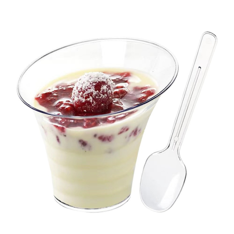 Okrugla plastična čašica za mousse, pogodna za hladna pića i deserte, kapacitet 101–200 ml, mogućnost prilagodbe