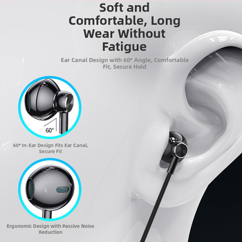 Kovové in-ear slúchadlá s mikrofónom, káblové, 20–20000 Hz, impedancia 32 Ω