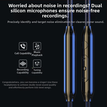 Kovové in-ear slúchadlá s mikrofónom, káblové, 20–20000 Hz, impedancia 32 Ω