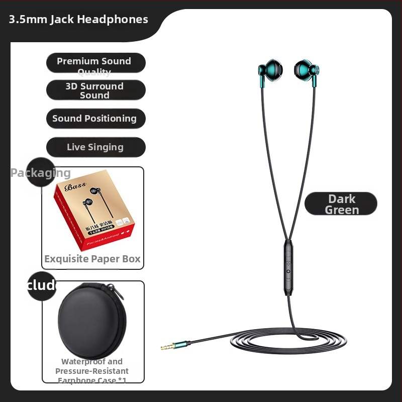 Kovové in-ear slúchadlá s mikrofónom, káblové, 20–20000 Hz, impedancia 32 Ω