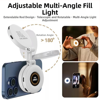 Externé LED magnetické mini svetlo do vrecka na krásu, nastaviteľné s tromi teplotami pre fotografovanie